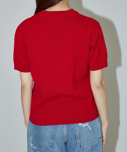マリークワント　サマー　ニット　コットン　リネン　シルク　カットソー MARY QUANT × PUBLUX/マリークワント 相良刺繍 ショートスリーブ