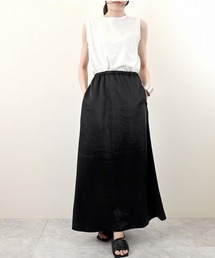 ヴィンテージサテンセミフレアマキシスカート