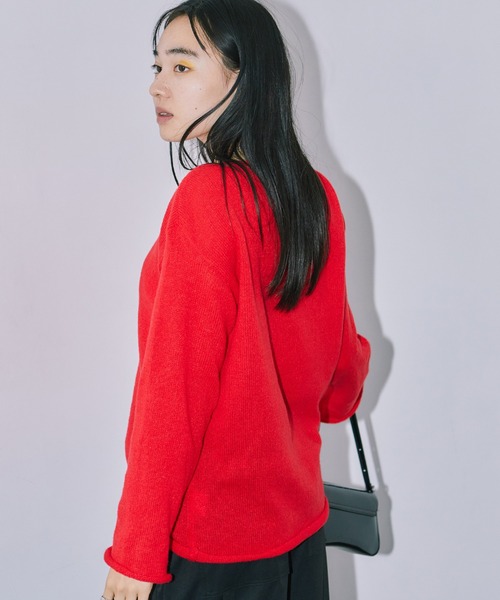 LIENCOEUR(リアンクール)の「シアーLGニットトップス(ニット/セーター・レディース・ライトピンク/ホワイト/グレー/レッド・FREE)」の8枚目の写真