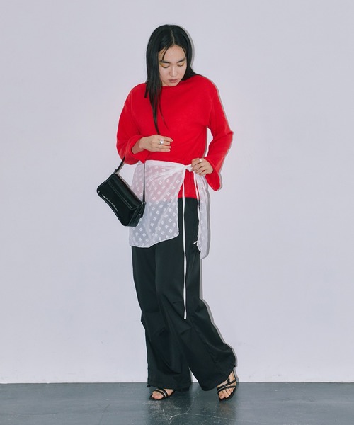 LIENCOEUR(リアンクール)の「シアーLGニットトップス(ニット/セーター・レディース・ライトピンク/ホワイト/グレー/レッド・FREE)」の10枚目の写真