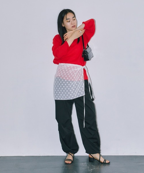 LIENCOEUR(リアンクール)の「シアーLGニットトップス(ニット/セーター・レディース・ライトピンク/ホワイト/グレー/レッド・FREE)」の14枚目の写真