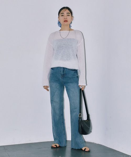 LIENCOEUR(リアンクール)の「シアーLGニットトップス(ニット/セーター・レディース・ライトピンク/ホワイト/グレー/レッド・FREE)」の20枚目の写真