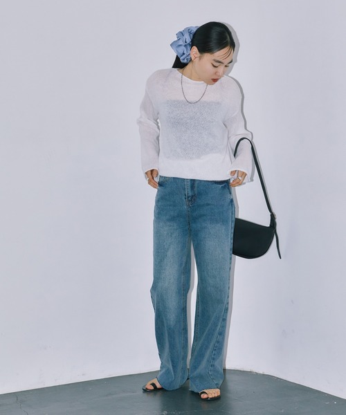 LIENCOEUR(リアンクール)の「シアーLGニットトップス(ニット/セーター・レディース・ライトピンク/ホワイト/グレー/レッド・FREE)」の21枚目の写真