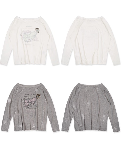 tシャツ ワンショルダーリボントップス CT0332「Moromoro2」「2025SS」 レディース セール】ワンショルダーリボントップス CT0332【Moromoro2
