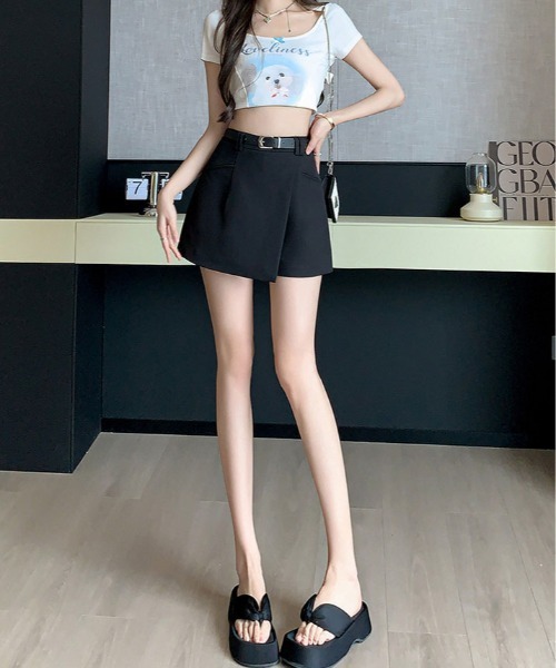 kirakiraShop(キラキラショップ)の「ラップ スカート パンツ(スカート・レディース・グレー/ブラック・S/M/L)」の6枚目の写真