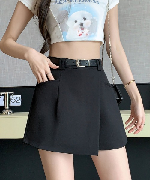 kirakiraShop(キラキラショップ)の「ラップ スカート パンツ(スカート・レディース・グレー/ブラック・S/M/L)」の5枚目の写真