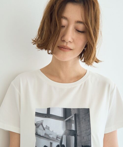 YECCA VECCA(イェッカヴェッカ)の「フォトプリントTee(Tシャツ/カットソー・レディース・オフホワイト/ブラック・FREE)」の6枚目の写真