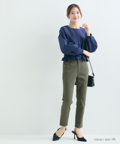 Petitjo(プッチージョ)の「小さいサイズ ゆるフィットスキニーツイルパンツ 低身長さん・小柄女性(その他パンツ・レディース・ライトベージュ/ブラック/カーキ・PSS/PS/PM/PL)」の15枚目の写真