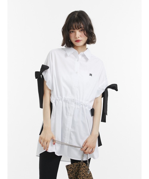 jouetie（ジュエティ）の「ウエストリボンチュニックシャツ（シャツ/ブラウス・レディース・オフホワイト/グレー/ブルー/ボルドー・MEDIUM）」の7枚目の写真