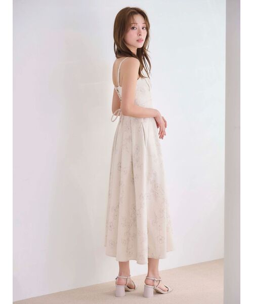 MERCURYDUO（マーキュリーデュオ）の「リネンライクバックレースアップキャミワンピース（ワンピース・レディース・ベージュ/アイボリー/ブラック/グレー・X-SMALL/SMALL/MEDIUM）」の5枚目の写真