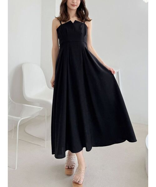 MERCURYDUO（マーキュリーデュオ）の「リネンライクバックレースアップキャミワンピース（ワンピース・レディース・ベージュ/アイボリー/ブラック/グレー・X-SMALL/SMALL/MEDIUM）」の6枚目の写真