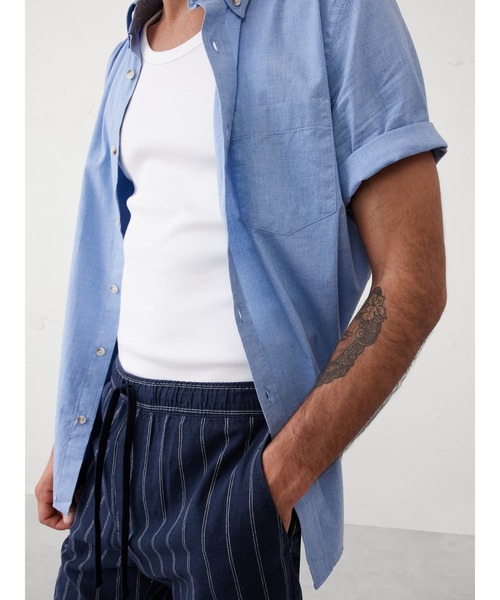 BANANA REPUBLIC FACTORY STORE（バナナリパブリック ファクトリーストア）の「BANANA REPUBLIC FACTORY STORE　　7インチ リネンブレンド デッキショートパンツ（その他パンツ・メンズ・アイボリー/ネイビー/ブルー系その他・XL/L/M/S）」の5枚目の写真