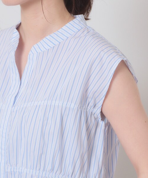 ITS'DEMO（イッツデモ）の「【洗濯機OK】ギャザーストライプブラウス（シャツ/ブラウス・レディース・ホワイト系5/ブルー系2/サックスブルー系2・00）」の17枚目の写真