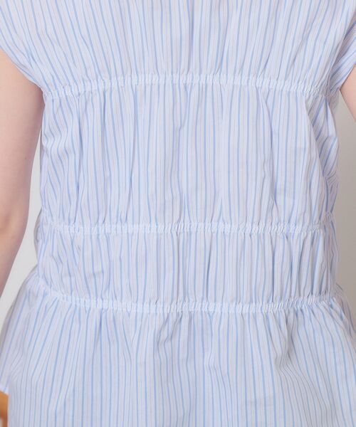 ITS'DEMO（イッツデモ）の「【洗濯機OK】ギャザーストライプブラウス（シャツ/ブラウス・レディース・ホワイト系5/ブルー系2/サックスブルー系2・00）」の18枚目の写真