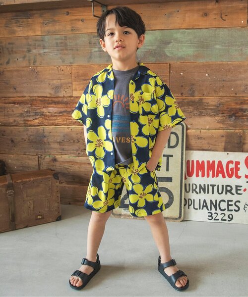 BREEZE(ブリーズ)の「【吸水速乾/リンク】イージーケア リゾート半袖シャツ_ジュニア対応(シャツ/ブラウス・キッズ・グリーン/サーモンピンク/オフホワイト/ベージュ/ネイビー・90/100/110/120/80/130/140)」の10枚目の写真