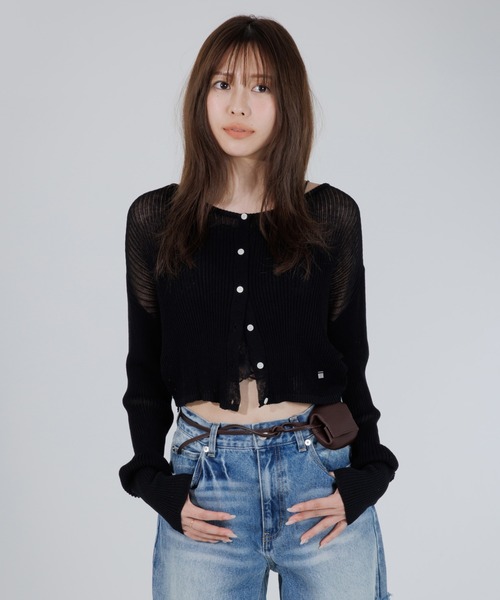 cropped sheer cardigan（クロップドシアーカーディガン