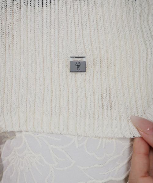 SENEE（セニー）の「cropped sheer cardigan（クロップドシアー