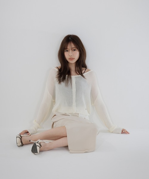 cropped sheer cardigan（クロップドシアーカーディガン