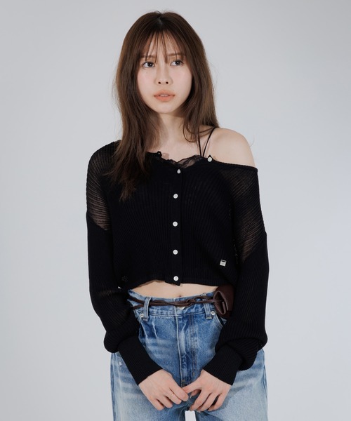 cropped sheer cardigan（クロップドシアーカーディガン