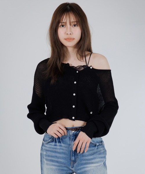 cropped sheer cardigan（クロップドシアーカーディガン