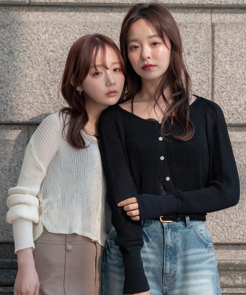cropped sheer cardigan（クロップドシアーカーディガン