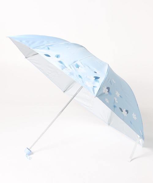 セール】晴雨兼用 ボタニカル柄 シルキー コンパクト 折りたたみ