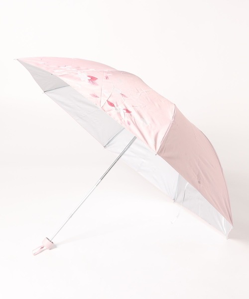 セール】晴雨兼用 ボタニカル柄 シルキー コンパクト 折りたたみ