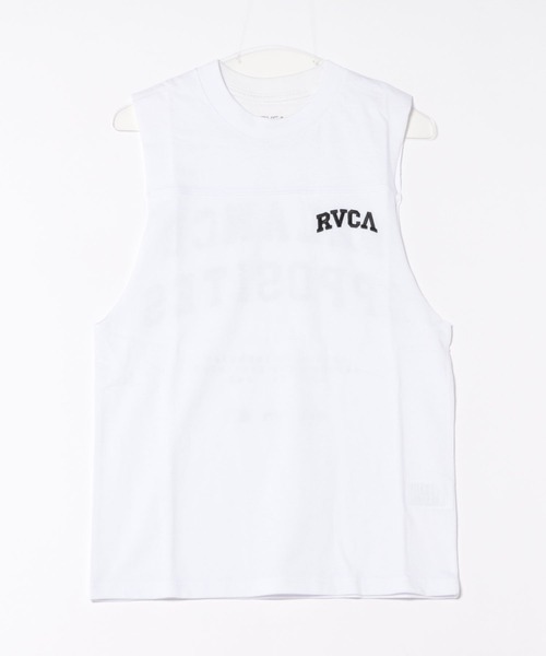 RVCA(ルーカ)の「RVCA レディース GLOBAL RANK CUTOFF TT タンクトップ 【2025年夏モデル】/ルーカカットオフルーズフィットシルエットタンクトップ(タンクトップ・レディース・ブラック/グレー/ホワイト・SMALL/MEDIUM)」の1枚目の写真