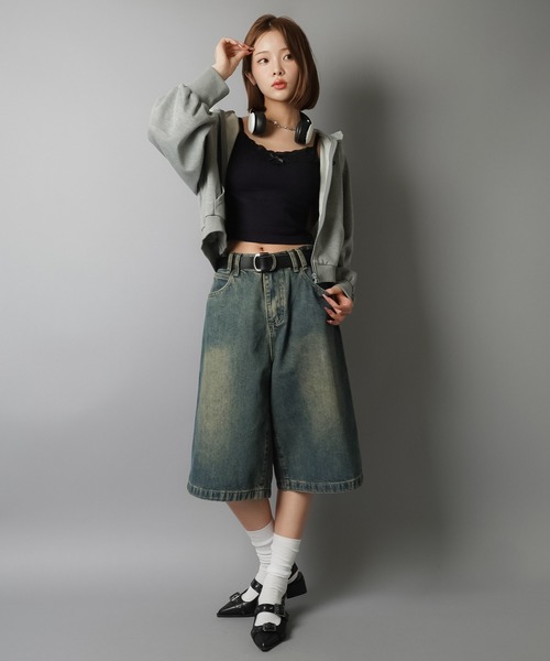 SPINNS（スピンズ）の「カップ付きキャミソール/リボン/レース（キャミソール・レディース・グレー/ブラック/ホワイト・ONESIZE）」の10枚目の写真