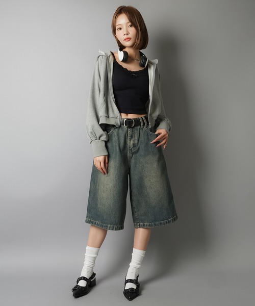 SPINNS（スピンズ）の「カップ付きキャミソール/リボン/レース（キャミソール・レディース・グレー/ブラック/ホワイト・ONESIZE）」の11枚目の写真