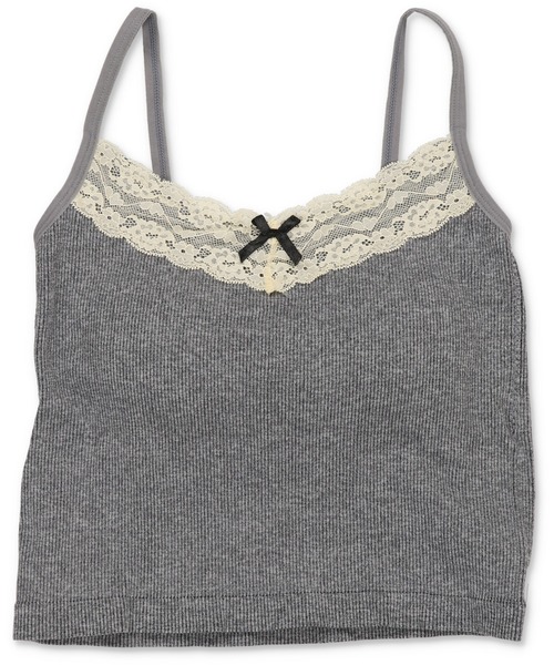 SPINNS（スピンズ）の「カップ付きキャミソール/リボン/レース（キャミソール・レディース・グレー/ブラック/ホワイト・ONESIZE）」の15枚目の写真