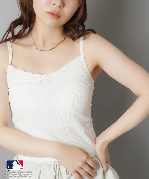 SPINNS（スピンズ）の「カップ付きキャミソール/リボン/レース（キャミソール・レディース・グレー/ブラック/ホワイト・ONESIZE）」の21枚目の写真