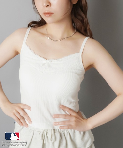 SPINNS（スピンズ）の「カップ付きキャミソール/リボン/レース（キャミソール・レディース・グレー/ブラック/ホワイト・ONESIZE）」の22枚目の写真