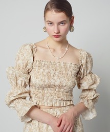 Toile de Jouy shirring blouse