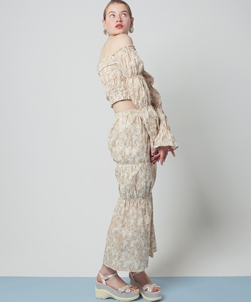 HONEY MI HONEY(ハニーミーハニー)の「Toile de Jouy shirring blouse(シャツ/ブラウス・レディース・ベージュ・FREE)」の3枚目の写真