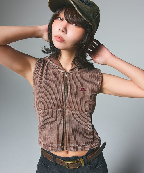 パーカー FADED ZIP UP HOODIE レディース セール】FADED COMPACT ZIP UP HOODIE（パーカー）｜X-girl