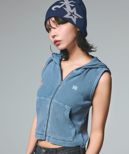 X-girl パーカー　期間限定お値下げ中 X-girl パーカー STAR LOGO ZIP UP HOODIE レディース