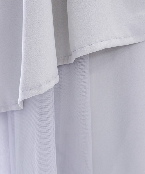 CLEAR BASIC（クリアベーシック）の「【低身長対応／サイズ展開あり】チュールドッキングアシンメトリースカート[ロング丈 大人 上品]（スカート・レディース・ブラック/アイボリー/ピンクベージュ/グレー・F/XS/PF）」の15枚目の写真