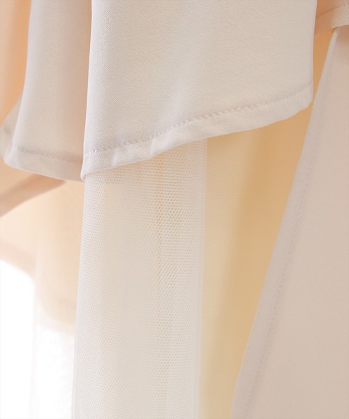 CLEAR BASIC（クリアベーシック）の「【低身長対応／サイズ展開あり】チュールドッキングアシンメトリースカート[ロング丈 大人 上品]（スカート・レディース・ブラック/アイボリー/ピンクベージュ/グレー・F/XS/PF）」の17枚目の写真