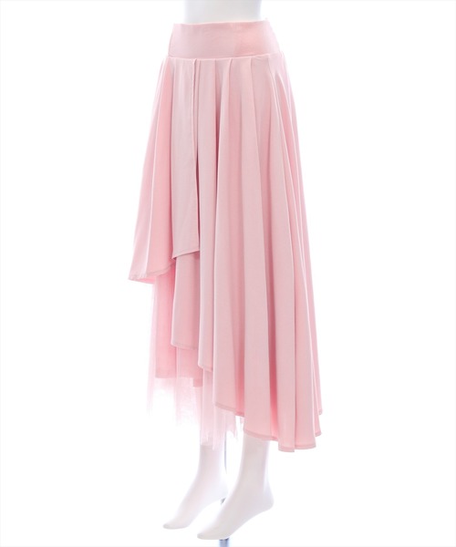CLEAR BASIC（クリアベーシック）の「【低身長対応／サイズ展開あり】チュールドッキングアシンメトリースカート[ロング丈 大人 上品]（スカート・レディース・ブラック/アイボリー/ピンクベージュ/グレー・F/XS/PF）」の21枚目の写真