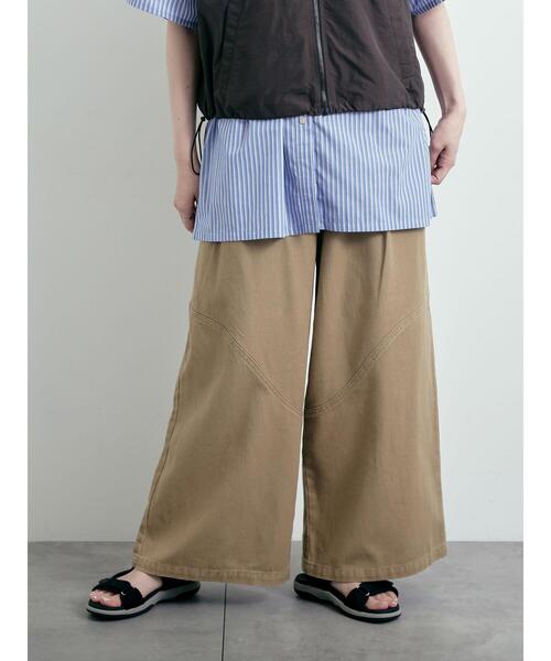 SM2（エスエムツー）の「デニム/ツイル 切替ワイドパンツ（その他パンツ・レディース・ベージュ/ブルー/サックスブルー・S/M）」の2枚目の写真