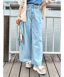 SM2 | デニム/ツイル 切替ワイドパンツ(その他パンツ)