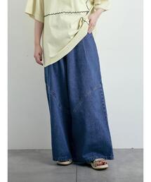 SM2 | デニム/ツイル 切替ワイドパンツ(その他パンツ)