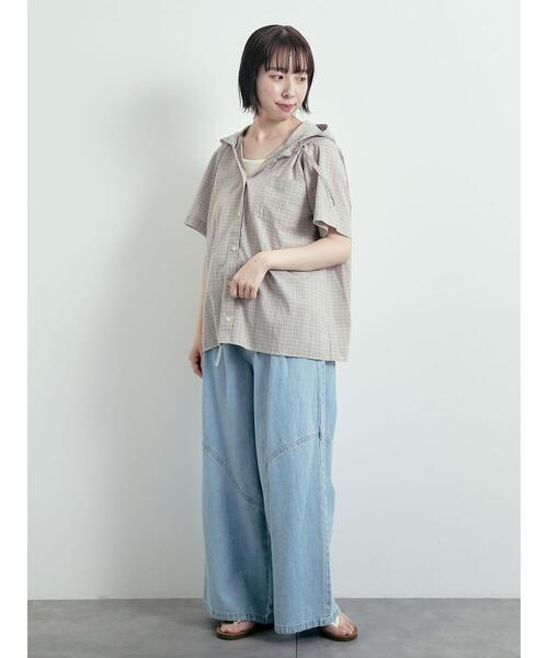 SM2（エスエムツー）の「デニム/ツイル 切替ワイドパンツ（その他パンツ・レディース・ベージュ/ブルー/サックスブルー・S/M）」の21枚目の写真