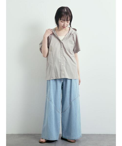 SM2（エスエムツー）の「デニム/ツイル 切替ワイドパンツ（その他パンツ・レディース・ベージュ/ブルー/サックスブルー・S/M）」の13枚目の写真