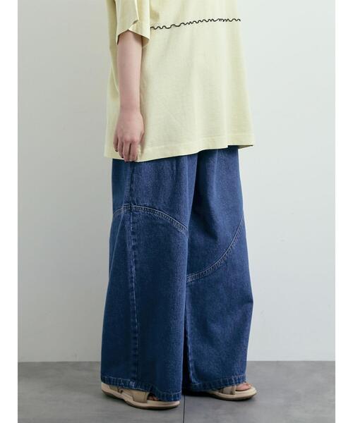 SM2（エスエムツー）の「デニム/ツイル 切替ワイドパンツ（その他パンツ・レディース・ベージュ/ブルー/サックスブルー・S/M）」の9枚目の写真