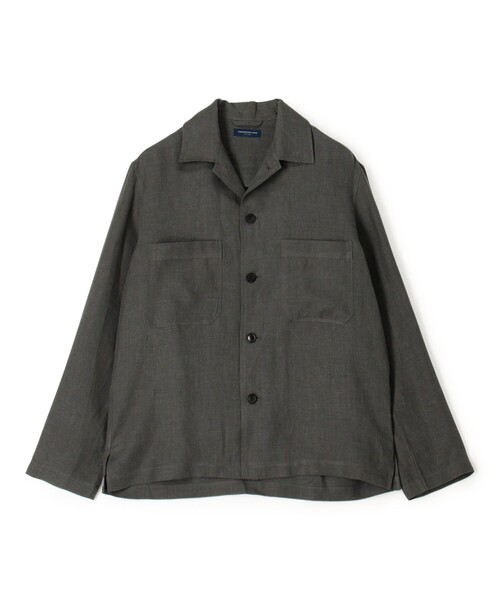 TOMORROWLAND （トゥモローランド）の「ベルジャンリネン シャツブルゾン LIBECO（ブルゾン・メンズ・チャコールグレー/ブルー/ベージュ・L/S/M）」の2枚目の写真