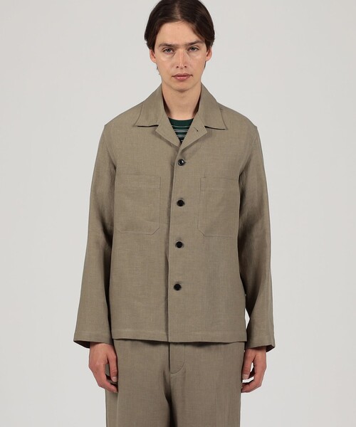 TOMORROWLAND （トゥモローランド）の「ベルジャンリネン シャツブルゾン LIBECO（ブルゾン・メンズ・チャコールグレー/ブルー/ベージュ・L/S/M）」の5枚目の写真