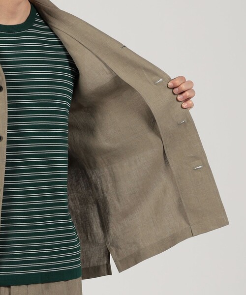 TOMORROWLAND （トゥモローランド）の「ベルジャンリネン シャツブルゾン LIBECO（ブルゾン・メンズ・チャコールグレー/ブルー/ベージュ・L/S/M）」の8枚目の写真