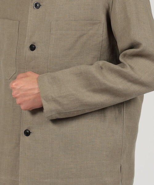 TOMORROWLAND （トゥモローランド）の「ベルジャンリネン シャツブルゾン LIBECO（ブルゾン・メンズ・チャコールグレー/ブルー/ベージュ・L/S/M）」の10枚目の写真